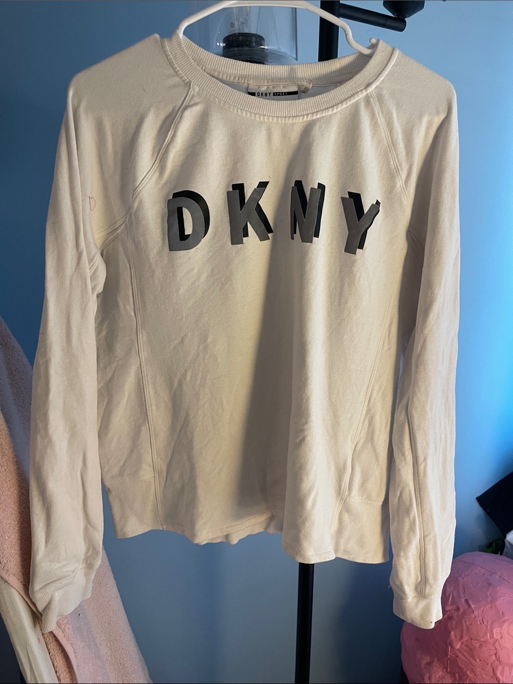DKNY Cream Crewneck with Black Logo